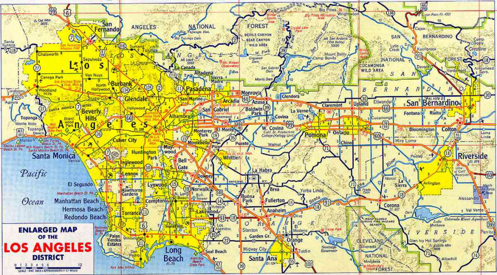 Large Detailed Road Map Of Los Angeles Of Free Print Map A Map Of regarding Printable Map Of Los Angeles
