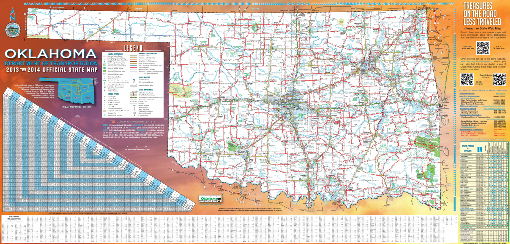 Large Detailed Road Map Of Oklahoma pertaining to Oklahoma State Map Printable