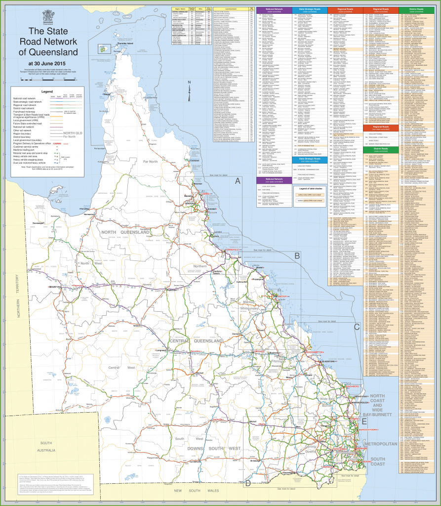 Large Detailed Road Map Of Queensland intended for Queensland Road Maps Printable