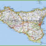 Large Detailed Road Map Of Sicily Intended For Printable Map Of Sicily