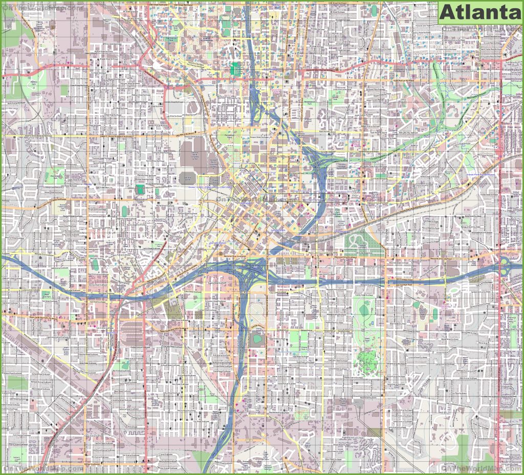 Detailed Map Of Downtown Atlanta