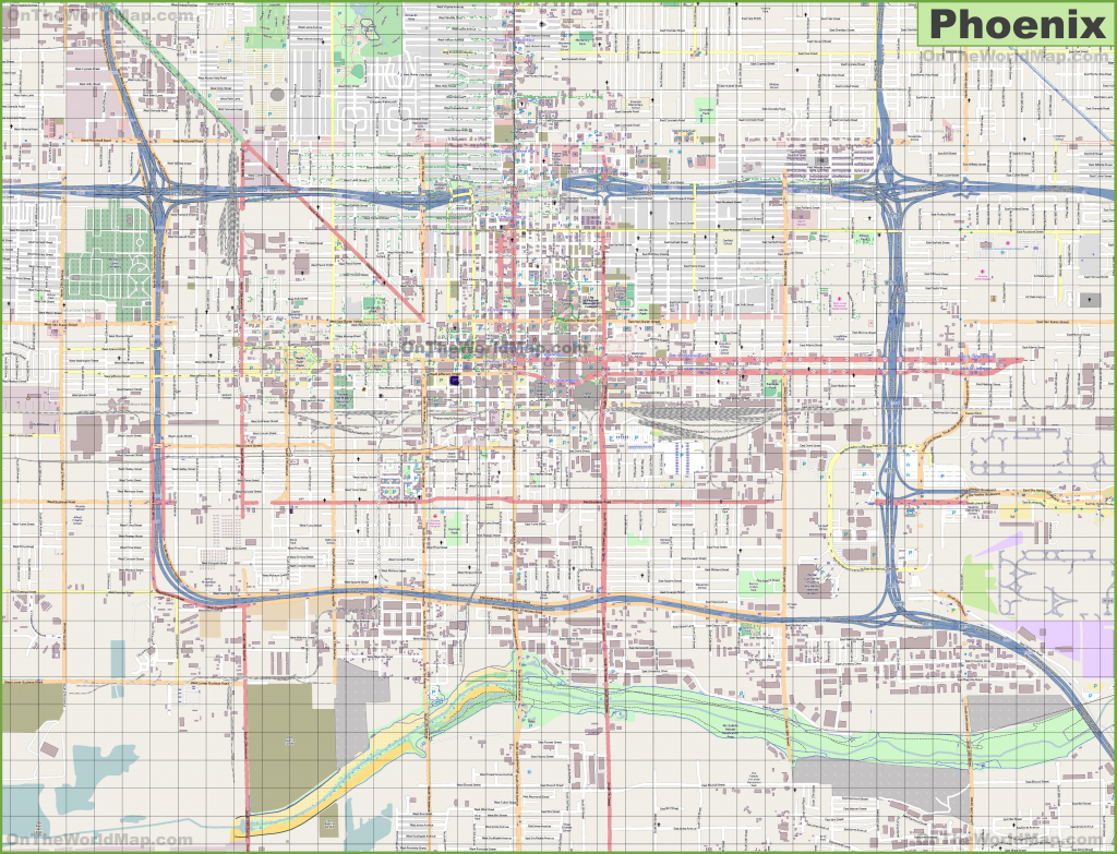 Large Detailed Street Map Of Phoenix for Printable Map Of Phoenix