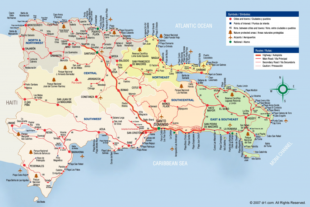 Large Detailed Tourist Map Of Dominican Republic within Printable Map Of Dominican Republic