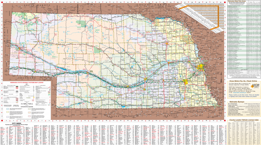 Large Detailed Tourist Map Of Nebraska With Cities And Towns inside Printable Road Map Of Nebraska