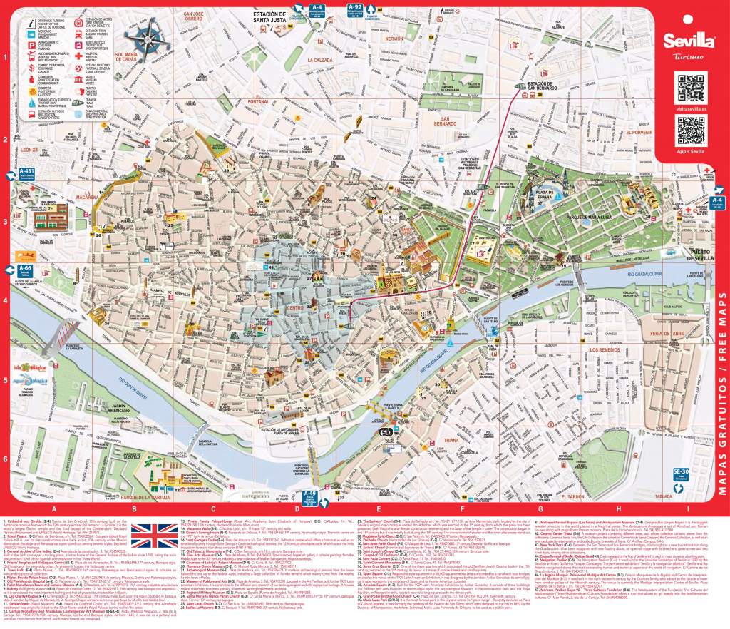 Large Detailed Tourist Map Of Seville inside Printable Tourist Map Of Seville