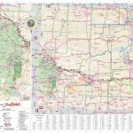 Large Detailed Tourist Map Of South Dakota With Cities, Towns And With Printable Map Of South Dakota