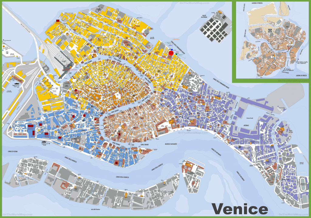 Large Detailed Tourist Map Of Venice regarding Printable Map Of Venice