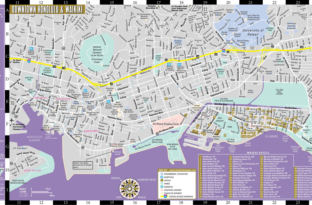 Large Honolulu Maps For Free Download And Print High Resolution Regarding Printable Map Of Waikiki 