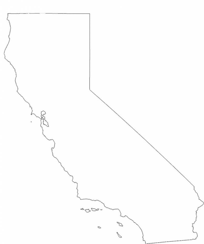 Large Outline Map Of California – Map Of Usa District pertaining to Blank Map Of California Printable
