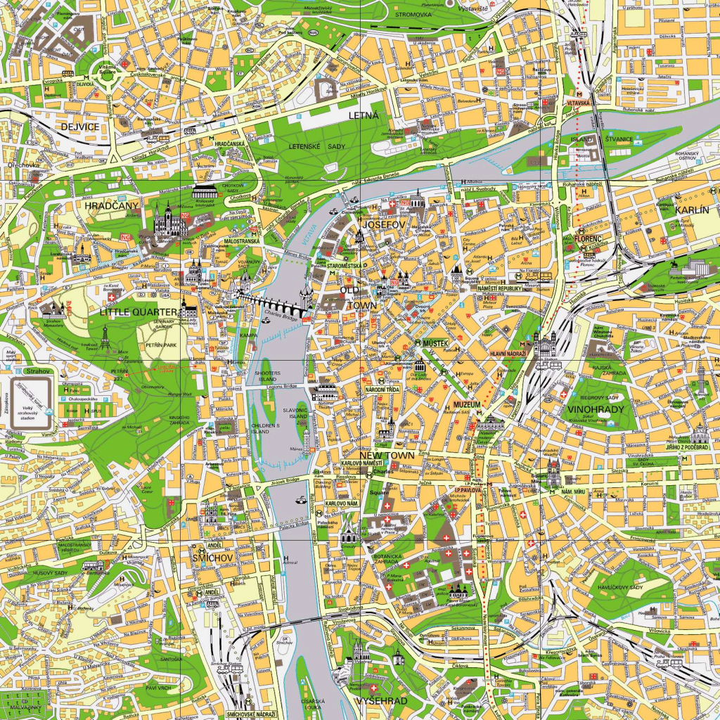 Large Prague Maps For Free Download And Print | High-Resolution And intended for Printable Map Of Prague
