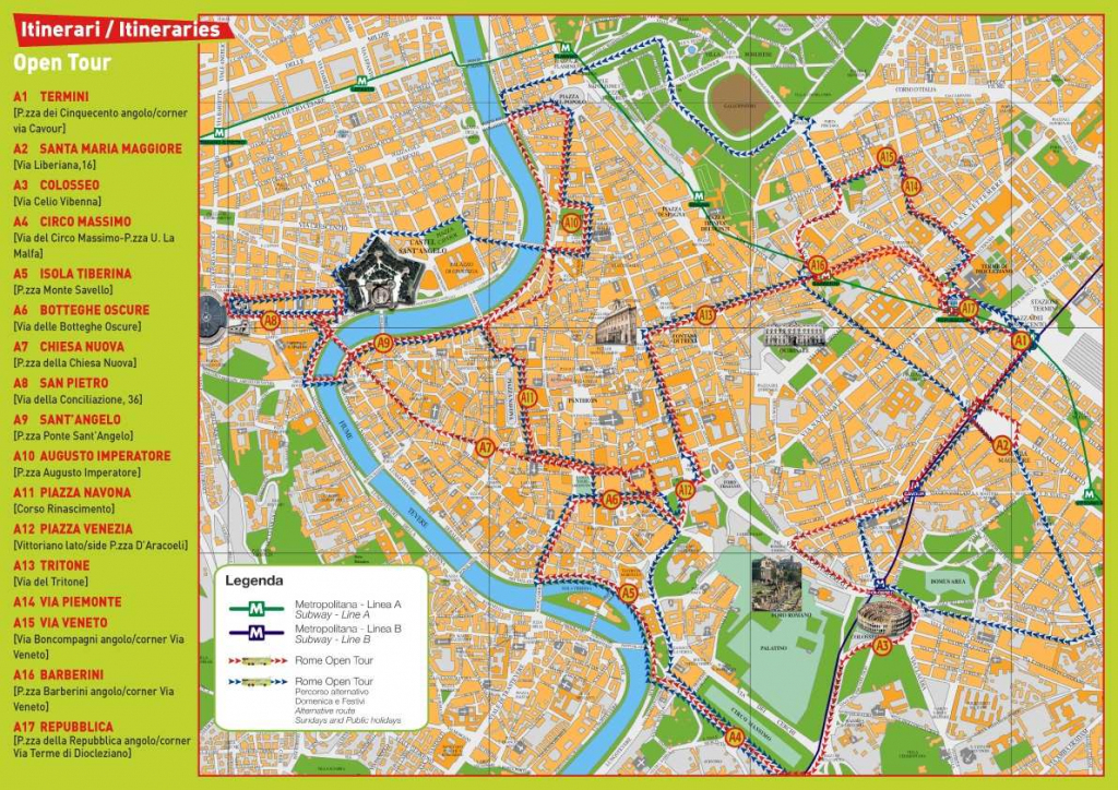 Large Rome Maps For Free Download And Print | High-Resolution And inside Printable Walking Map Of Rome