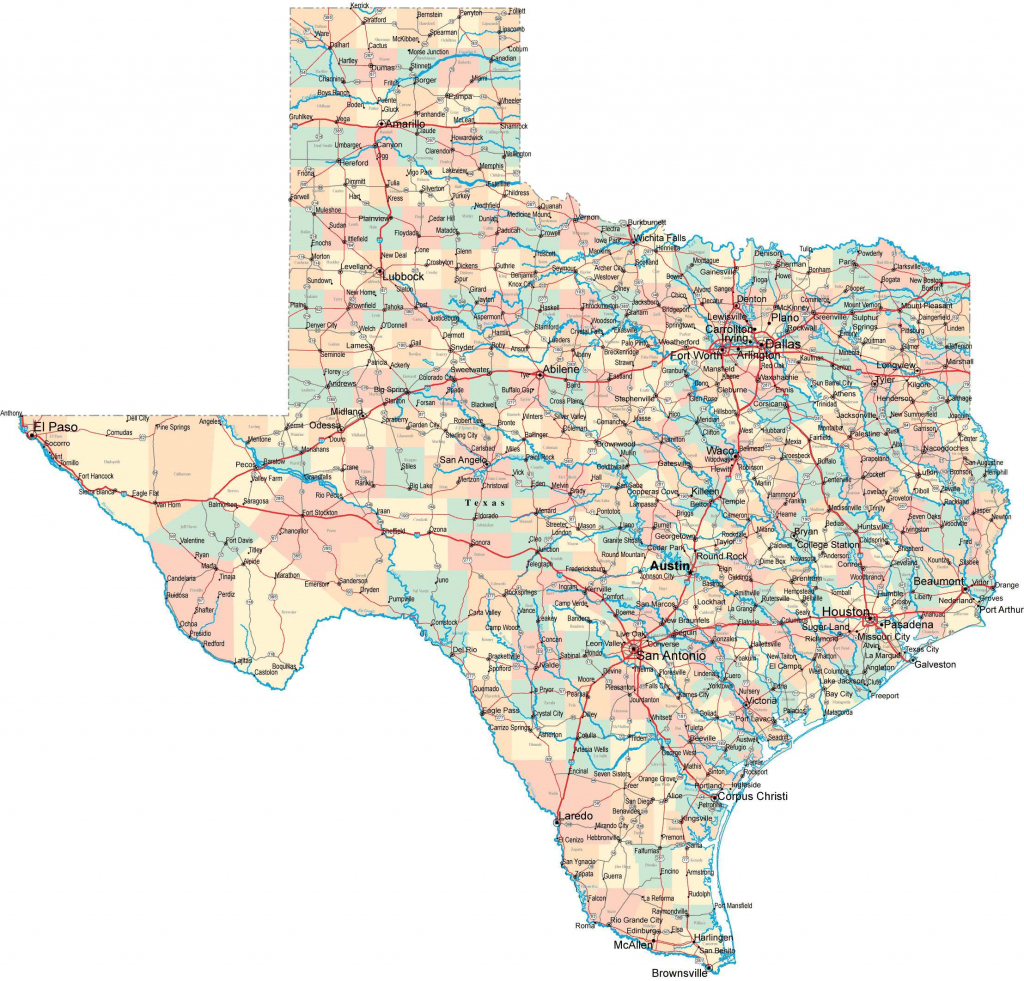 Large Texas Maps For Free Download And Print | High-Resolution And intended for Free Printable Map Of Texas