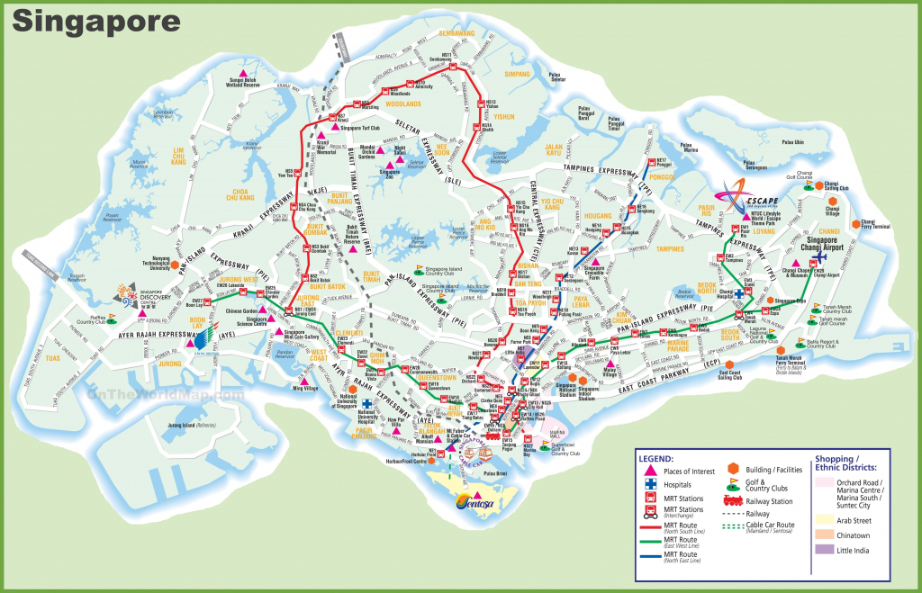 Large Transport Map Of Singapore within Printable Map Of Singapore