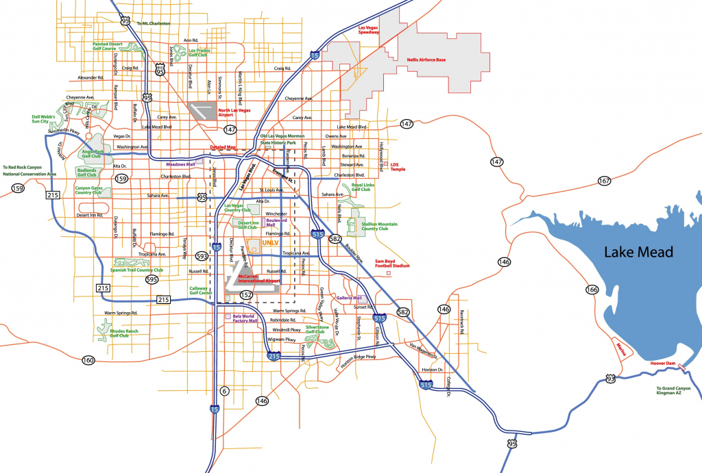 Las Vegas Street Map within Las Vegas Printable Map