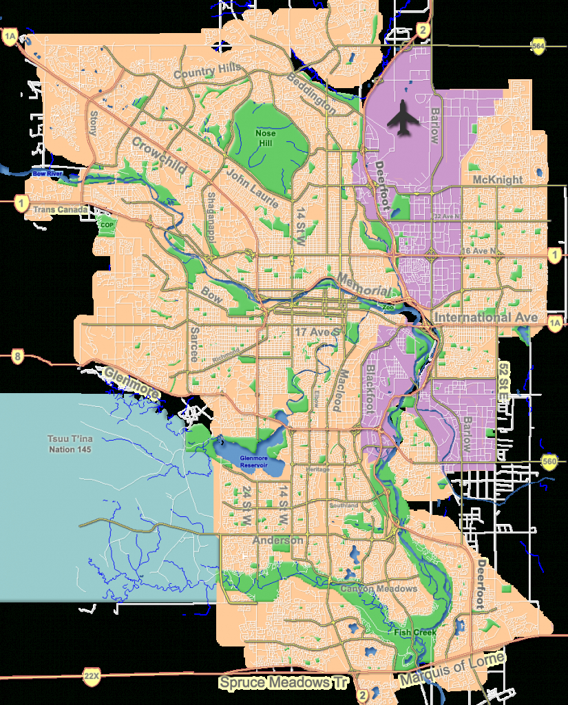 List Of Neighbourhoods In Calgary - Wikipedia within Printable Map Of Downtown Calgary