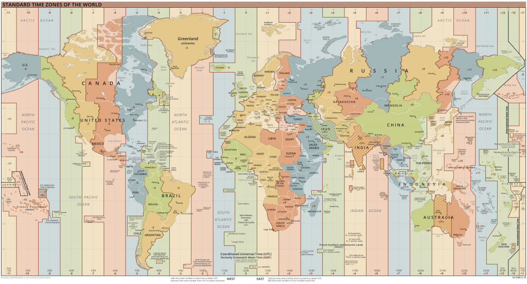 List Of Utc Time Offsets - Wikipedia for World Map Time Zones Printable Pdf
