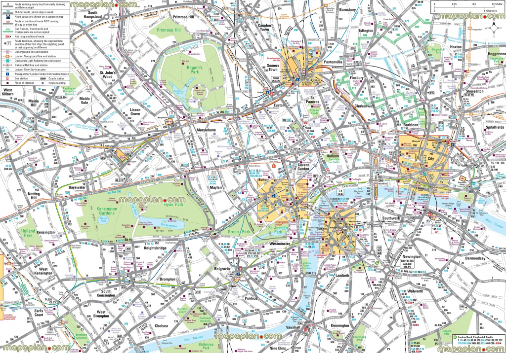London Maps – Top Tourist Attractions – Free, Printable City Street inside Free Printable City Maps