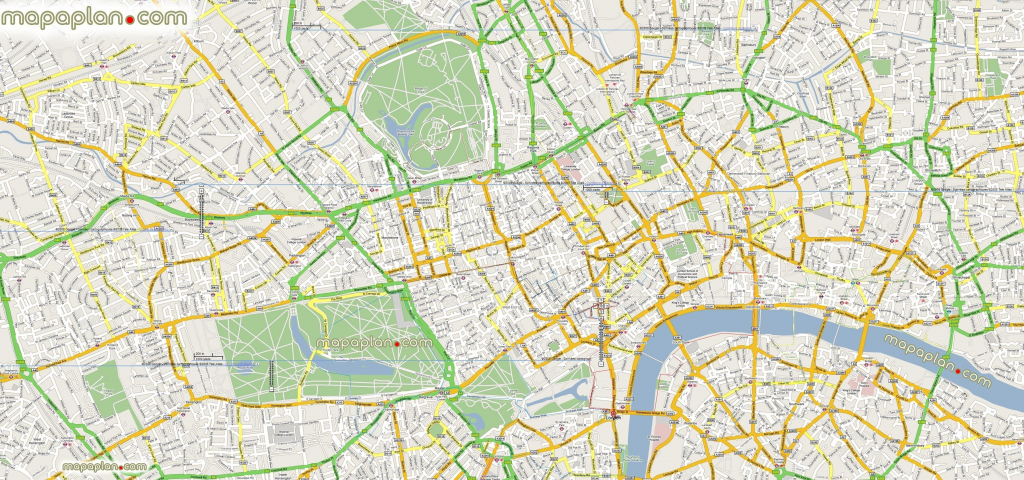 London Maps Top Tourist Attractions Free Printable City Street intended for Printable City Maps
