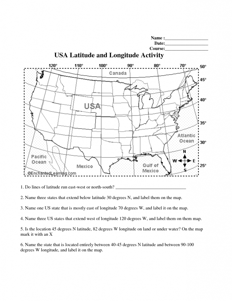 Longitude And Latitude Printable Worksheet | Latitude-And-Longitude for Us Map With Latitude And Longitude Printable