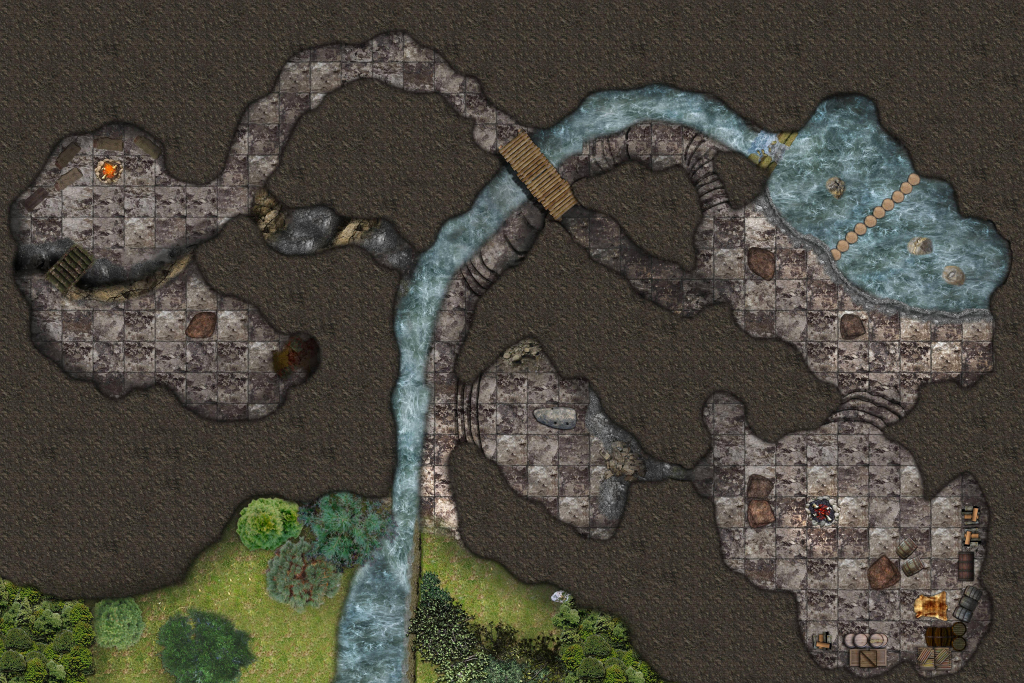 Lost Mine Of Phandelver: Cragmaw Hideout And Cragmaw Castle (Battlemaps) pertaining to Cragmaw Hideout Printable Map