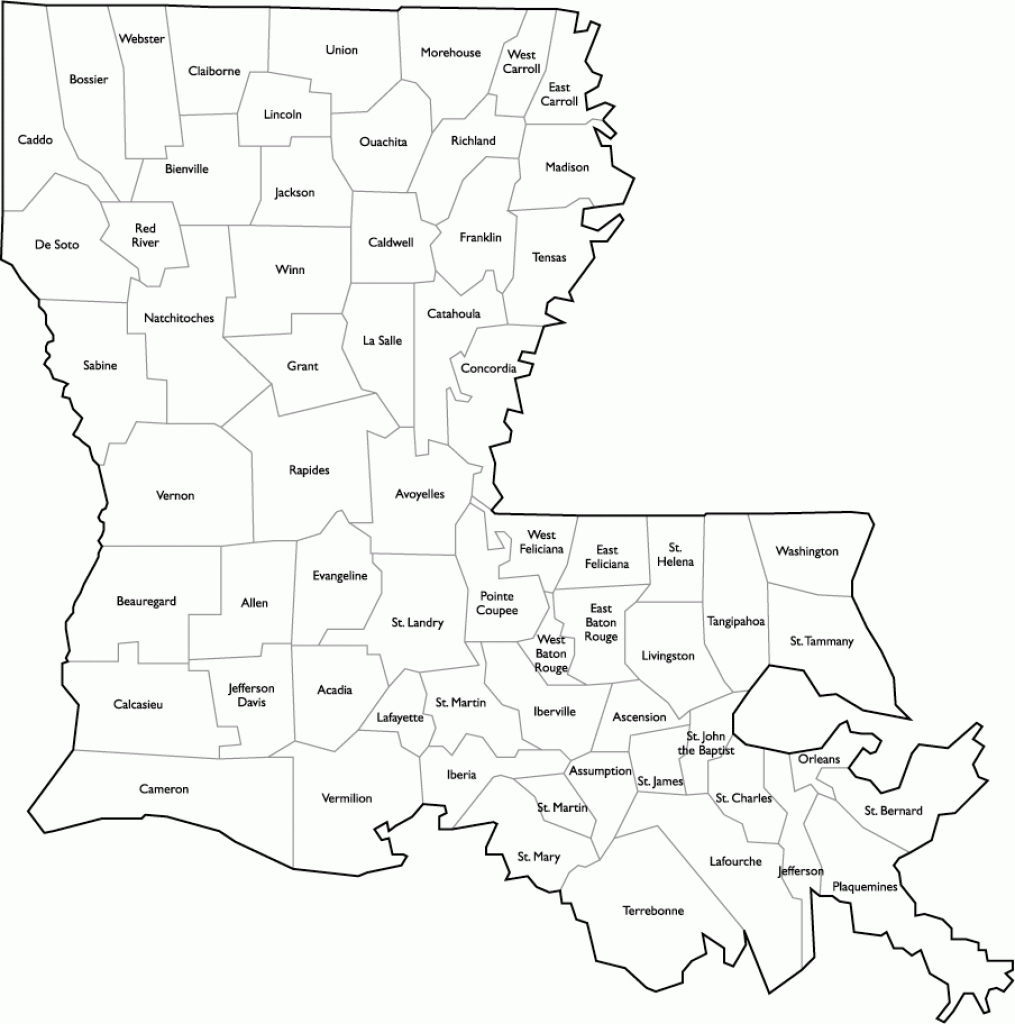 Louisiana Parish Map With Parish Names in Printable Map Of Louisiana