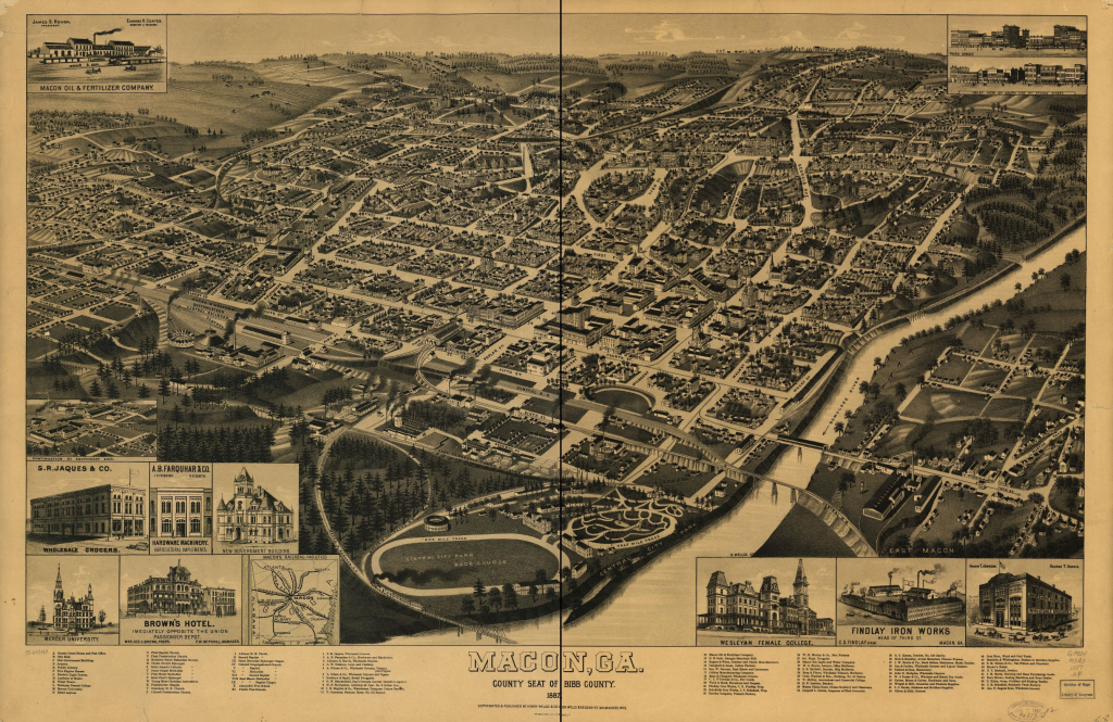 Macon, Ga. County Seat Of Bibb County 1887. | Library Of Congress for Printable Map Of Macon Ga