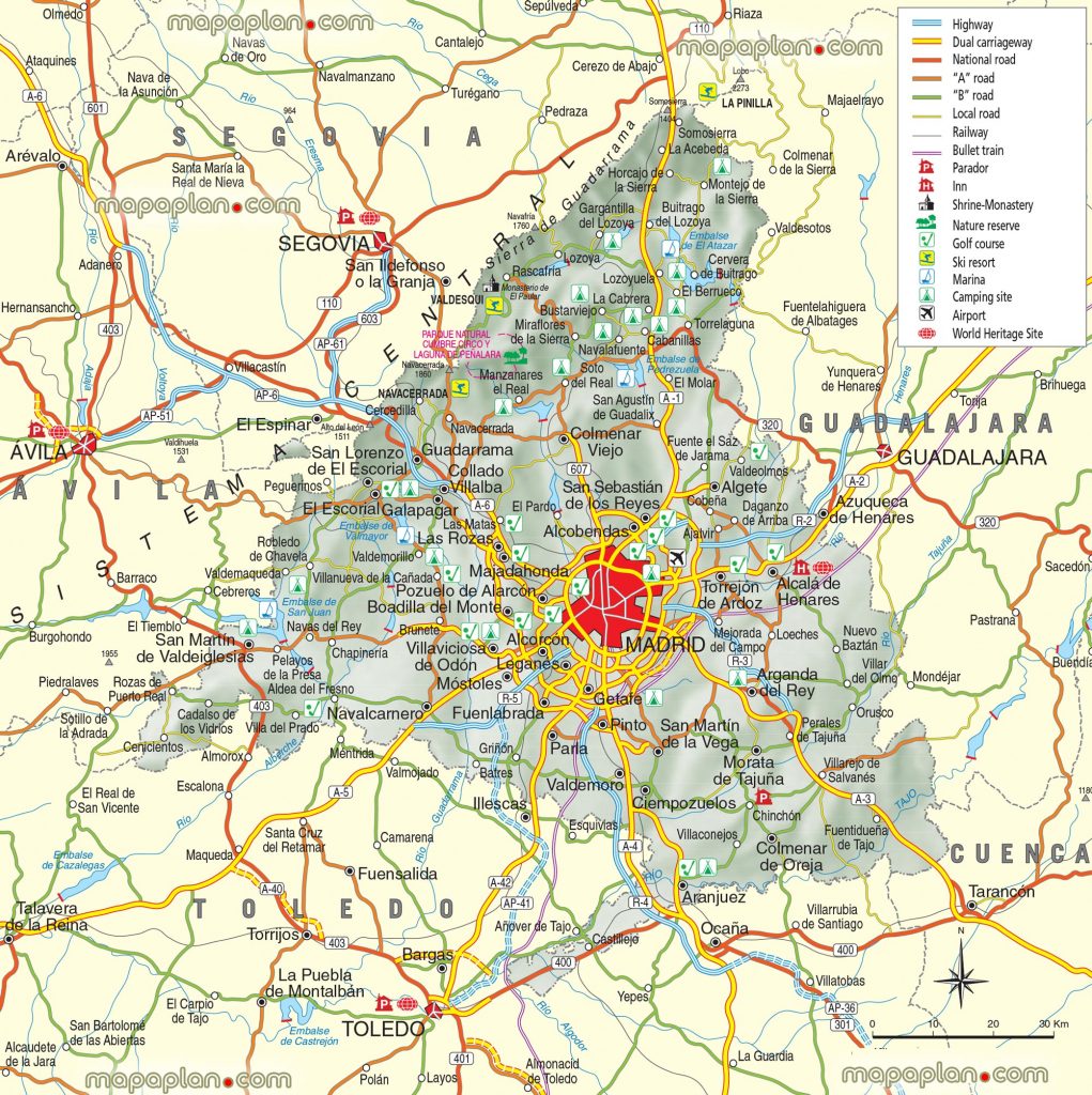 Madrid Maps - Top Tourist Attractions - Free, Printable City Street