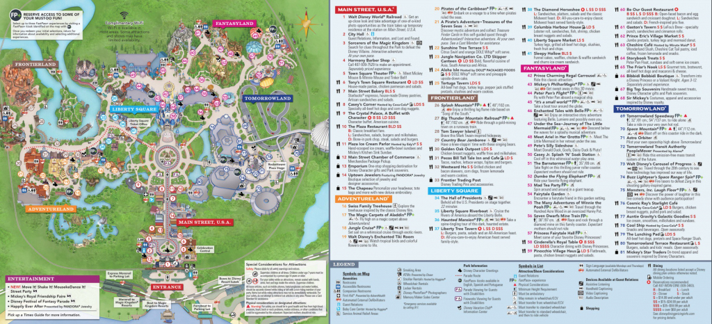 Magic Kingdom Park Map - Walt Disney World pertaining to Printable Magic Kingdom Map 2017