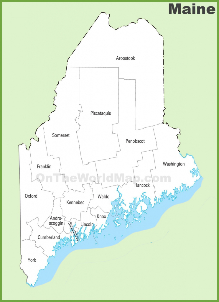 Maine County Map intended for Printable Map Of Maine
