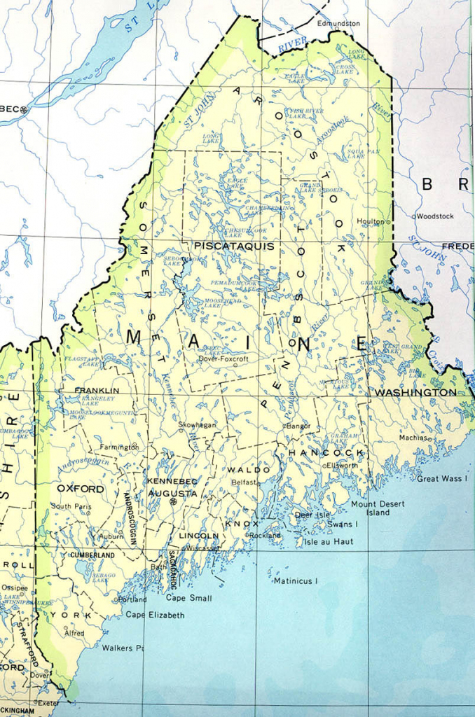 Maine Printable Map pertaining to Printable Road Map Of Maine