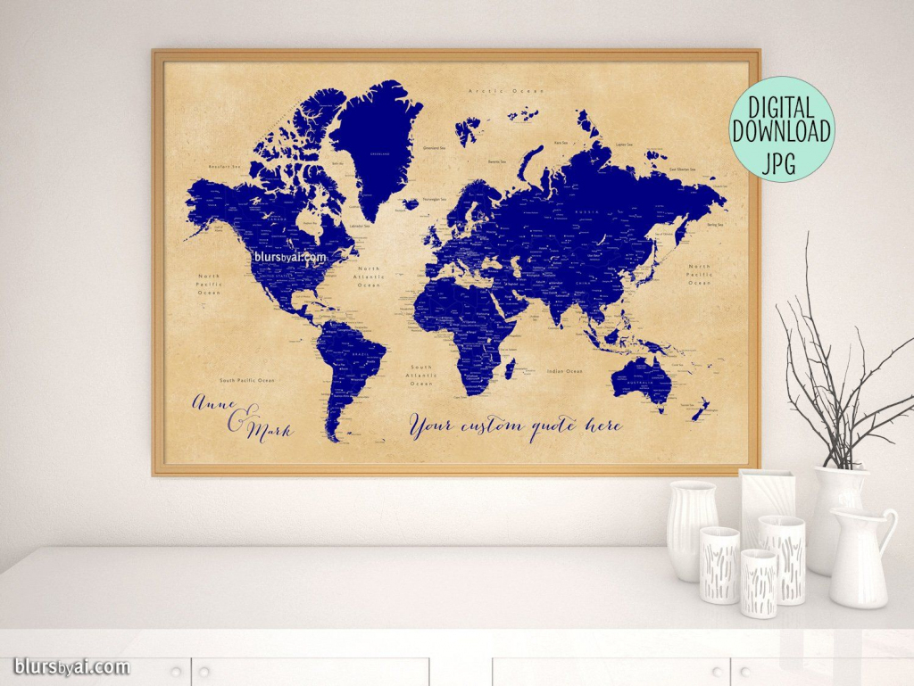 Make A Diy Travel Push Pin Map For Marking Your Travels Using One Of within Make A Printable Map