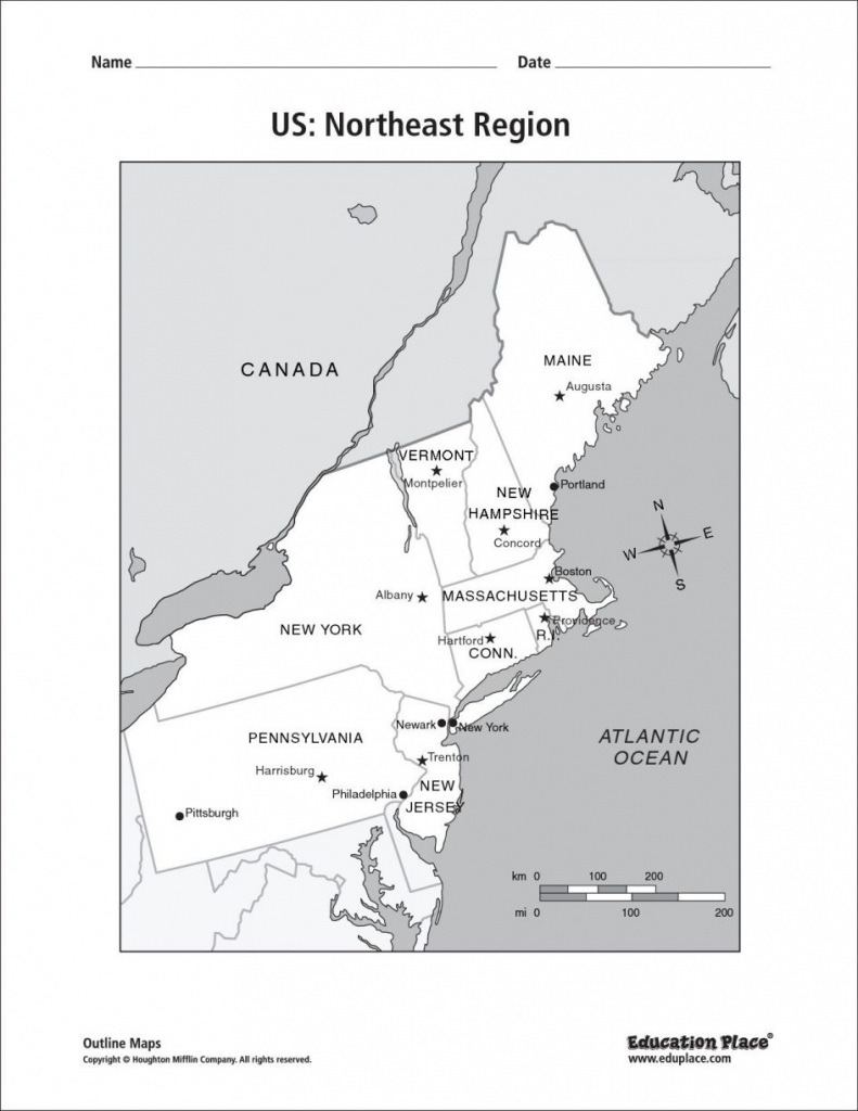 Map Eastern Printable North East States Usa Refrence Coast The New pertaining to Printable Map Of Northeast States