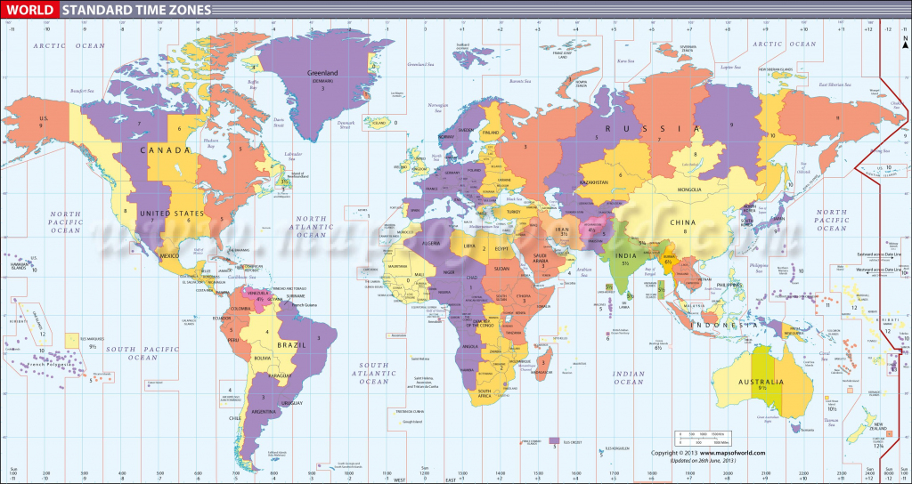 Map In Large Print Of The World Inpinks | Free Printable World Time intended for Printable World Time Zone Map