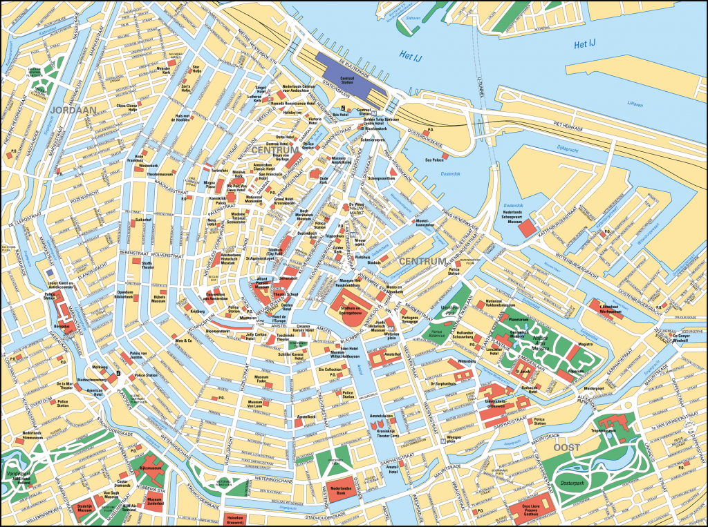 Map Of Amsterdam Tourist Attractions, Sightseeing &amp;amp; Tourist Tour throughout Amsterdam Street Map Printable