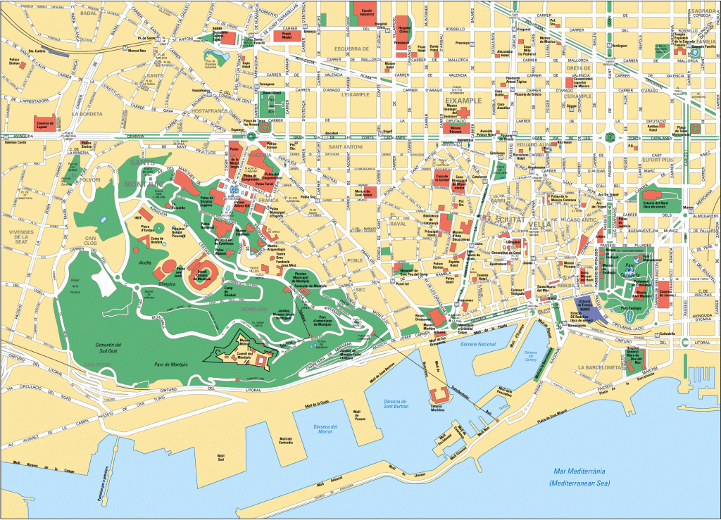 Map Of Barcelona Tourist Attractions, Sightseeing &amp;amp; Tourist Tour for Barcelona Tourist Map Printable