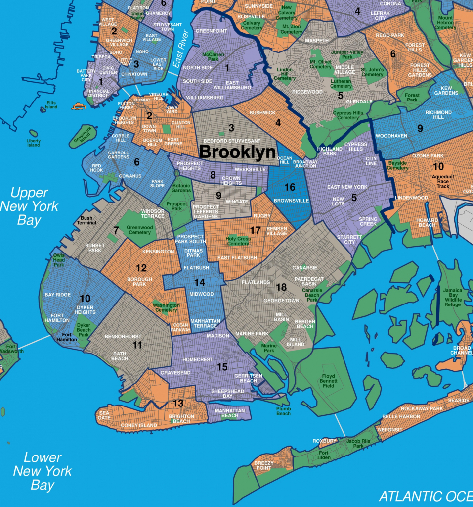 Map Of Brooklyn Neighborhoods with Printable Map Of Brooklyn