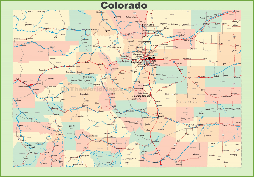 Map Of Colorado With Cities And Towns within Printable Map Of Colorado Cities