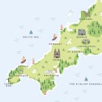 Map Of Cornwall Printpepper Pot Studios | Notonthehighstreet Inside Printable Map Of Cornwall
