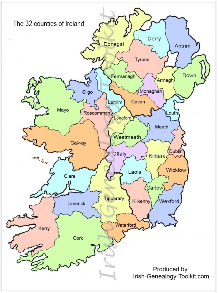 Map Of Counties In Ireland | This County Map Of Ireland Shows All 32 with regard to Printable Map Of Ireland Counties And Towns