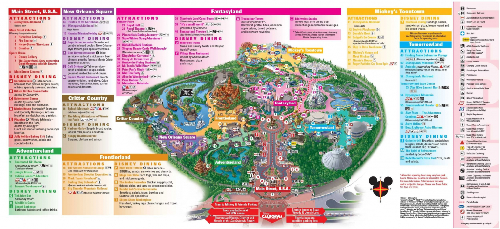 Map Of Disneyland California Adventure Park Printable Maps Printable inside Disneyland Paris Map Printable