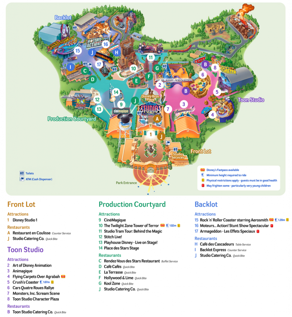Map Of Disneyland Paris And Walt Disney Studios within Disneyland Paris Map Printable