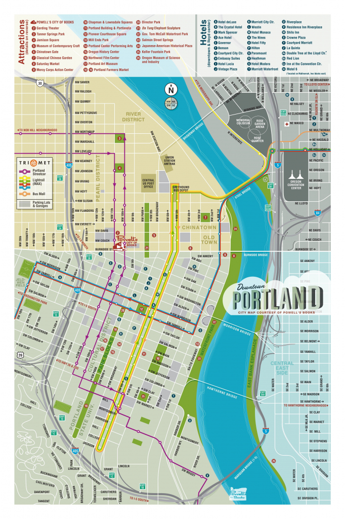 Map Of Downtown Portland - Courtesy Of Powell&amp;#039;s Books | Maps In 2019 pertaining to Printable Map Of Portland Oregon