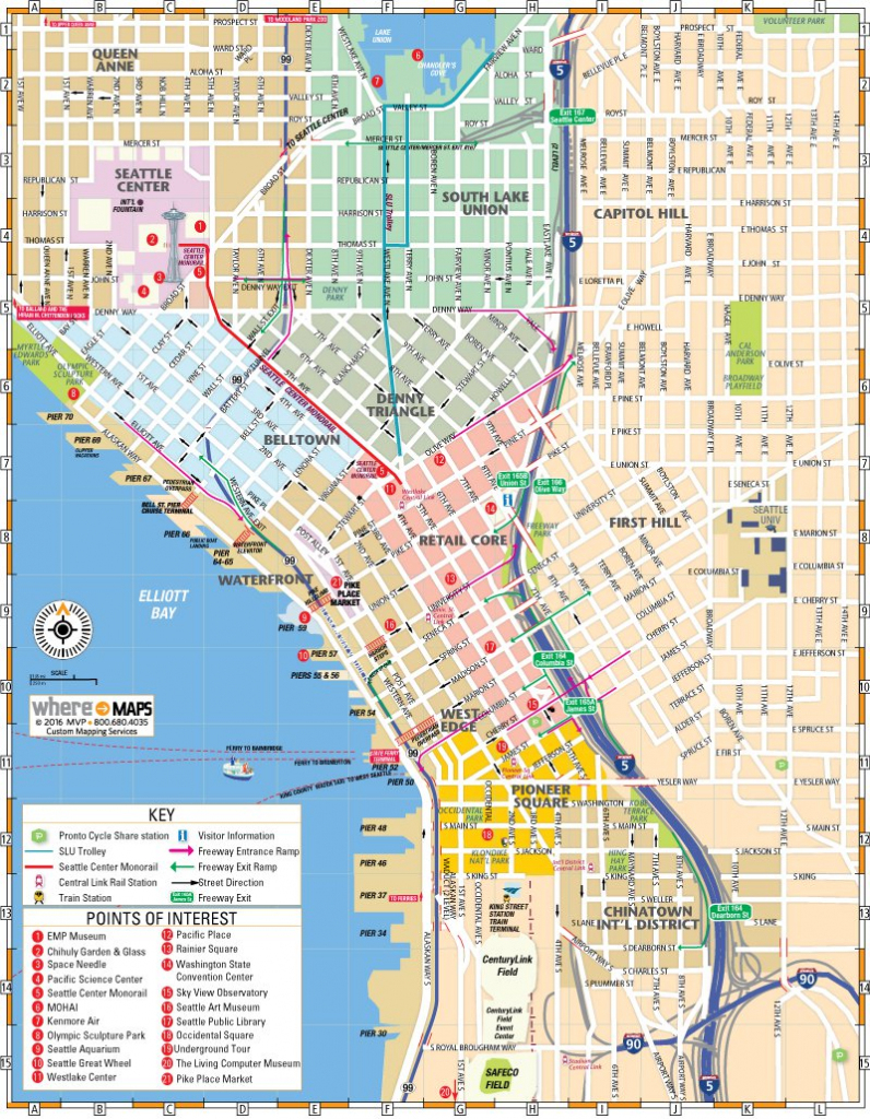 Map Of Downtown Seattle: Interactive And Printable Maps | Wheretraveler pertaining to Printable Map Of Downtown Seattle