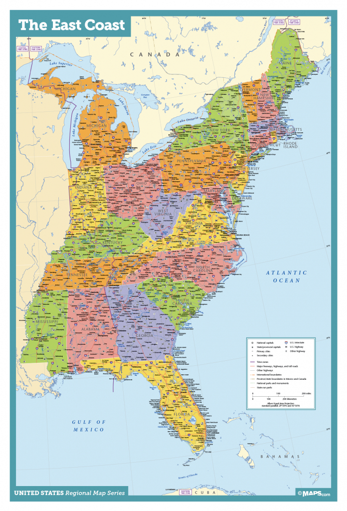 Map Of East Coast Usa States With Cities Map United States Printable throughout Printable Map Of Usa States And Cities