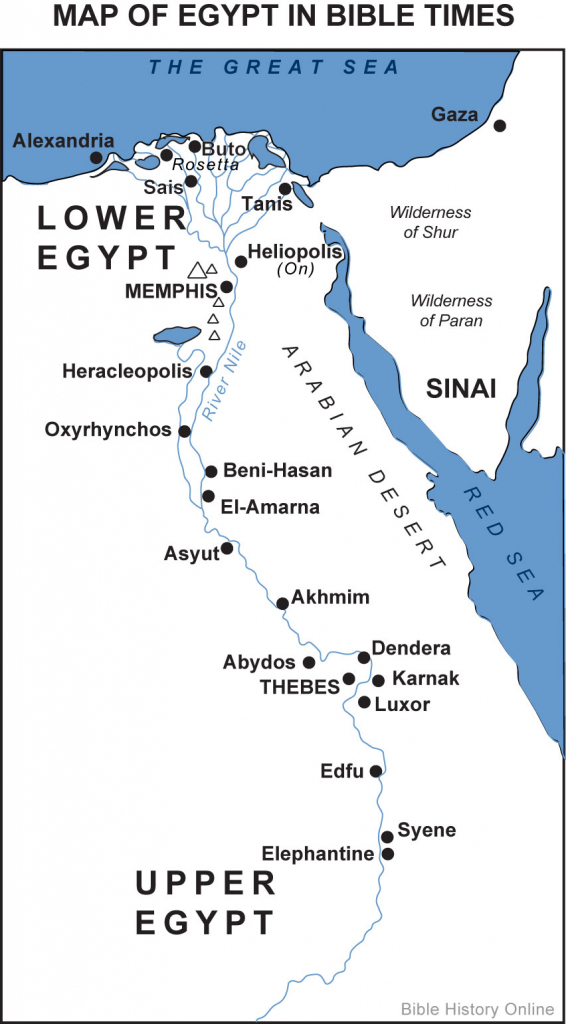 Map Of Egypt In Bible Times (Bible History Online) regarding Printable Bible Maps For Kids