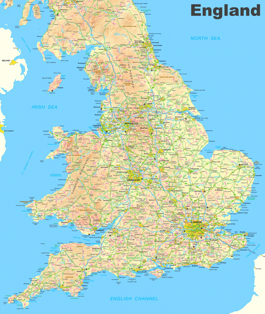 Map Of England And Wales regarding Printable Map Of England With Towns And Cities