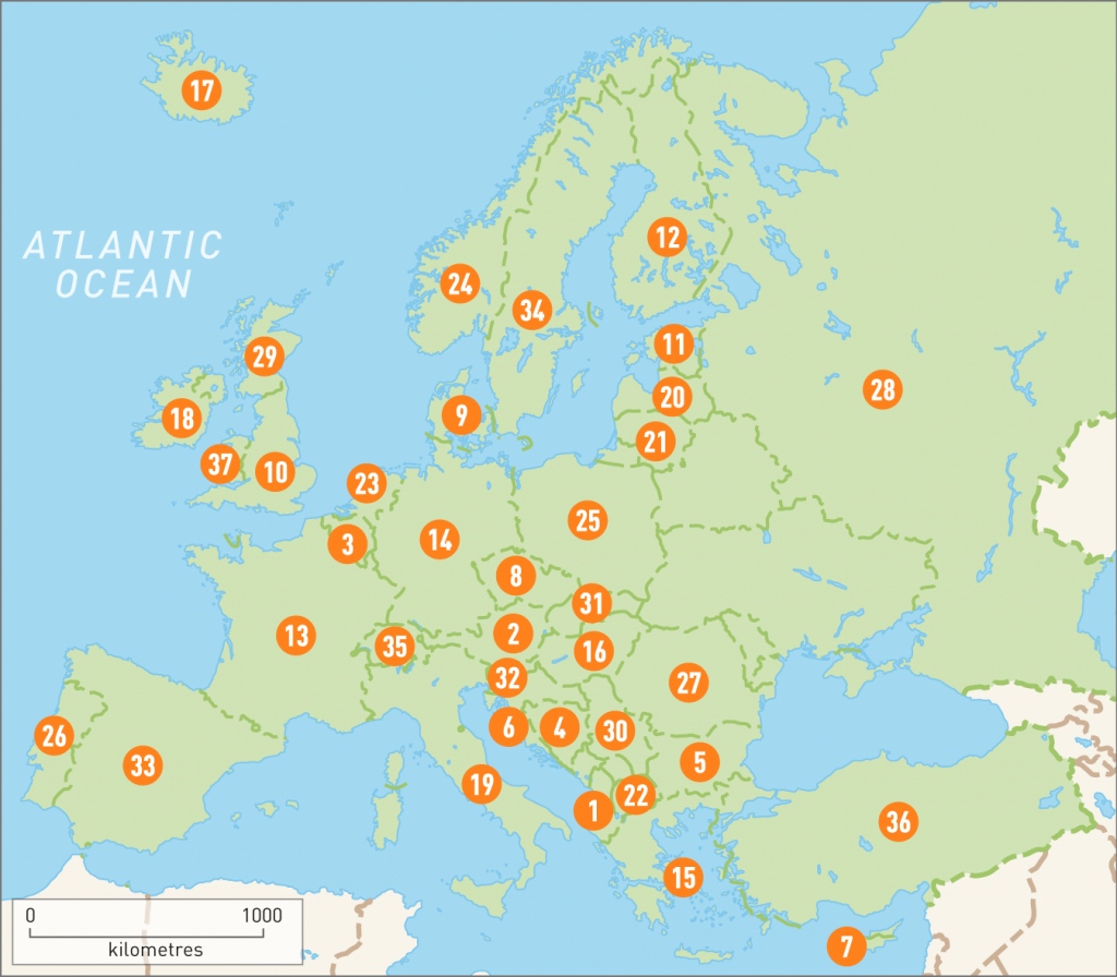 Map Of Europe | Europe Countries | Rough Guides | Rough Guides within Bruges Map Printable