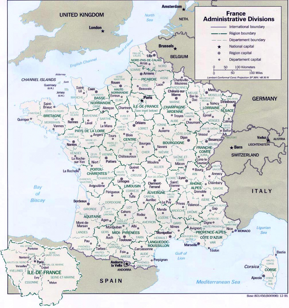 Map Of France : Departments Regions Cities - France Map with Printable Map Of France With Cities