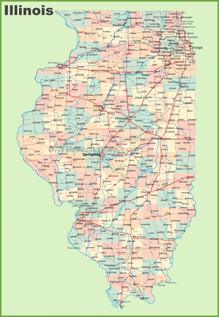 Map Of Illinois With Cities And Towns intended for Illinois County Map With Cities Printable