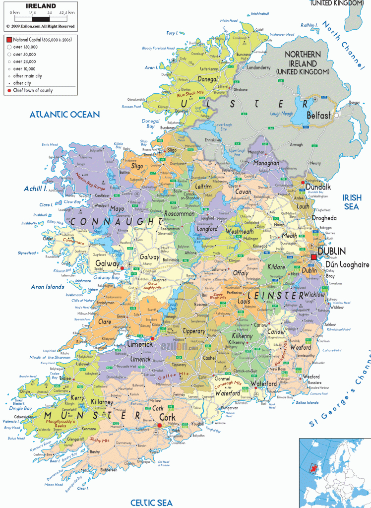 Map Of Ireland Towns And Travel Information | Download Free Map Of for Printable Map Of Ireland Counties And Towns